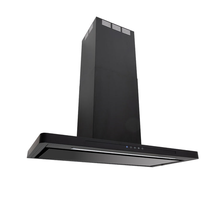 Linea - Designer Black Glass Door Wall Hood - Options