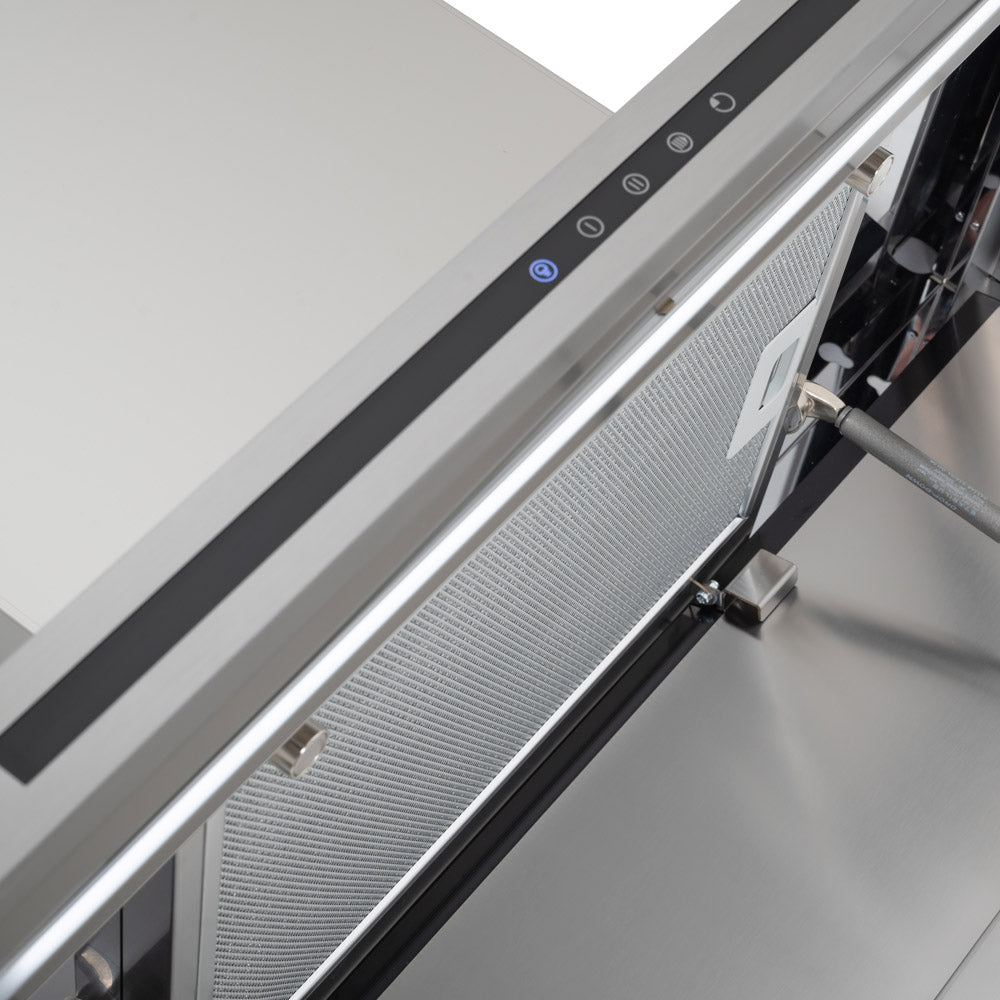 Linea - Designer Black Glass Door Wall Hood - Options