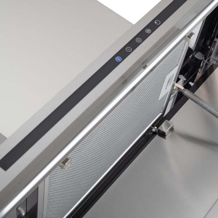 Linea - Designer Black Glass Door Wall Hood - Options