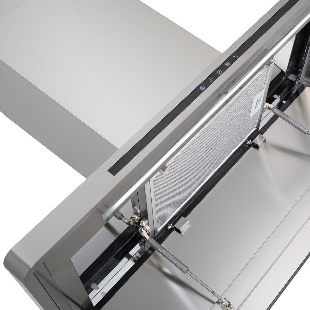 Linea - Designer Black Glass Door Wall Hood - Options