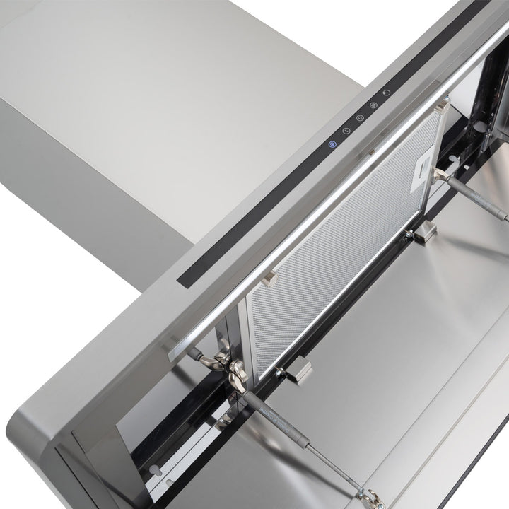 Linea - Designer Black Glass Door Wall Hood - Options