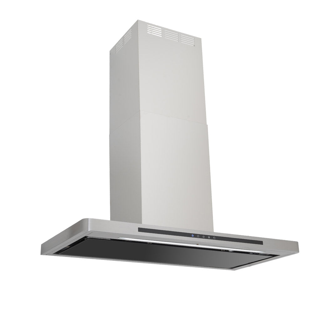 Linea - Designer Black Glass Door Wall Hood - Options