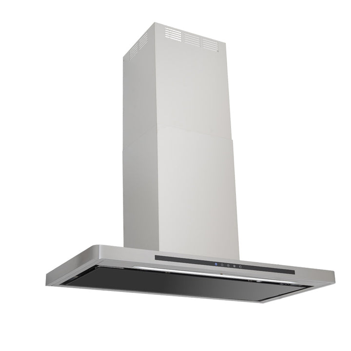 Linea - Designer Black Glass Door Wall Hood - Options