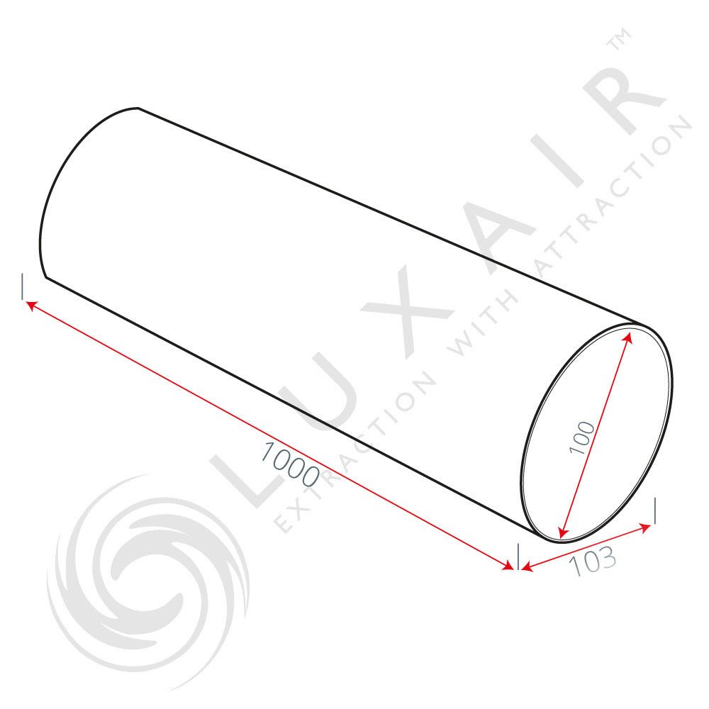 100mm Round Pipe Ducting Tube 1 Metre - Luxair Cooker Hoods Limited