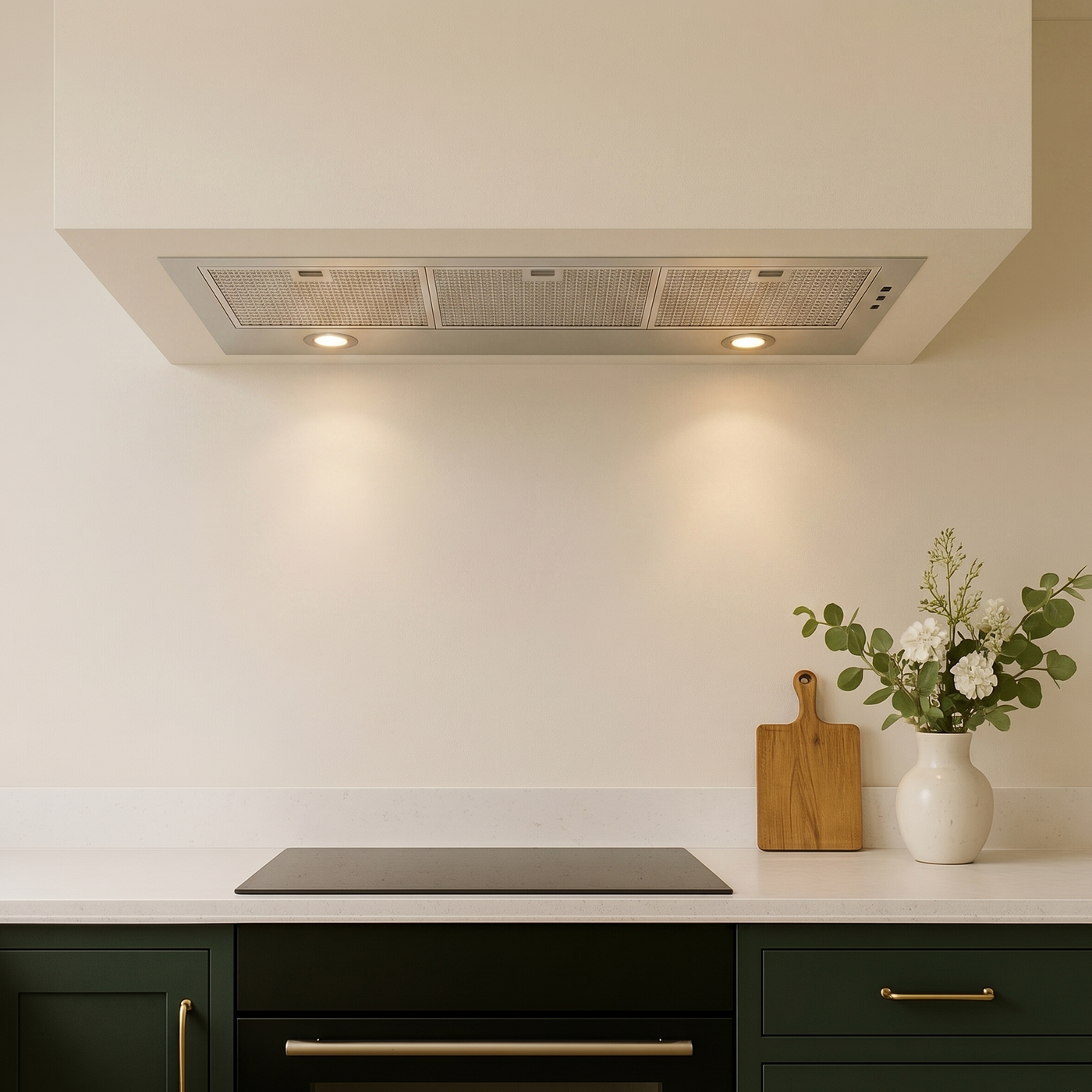 20cm powerful canopy cooker hood in stainless steel with energy-efficient brushless motor
