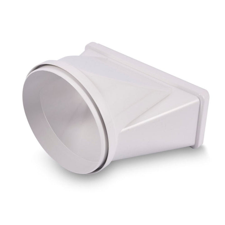 100mm Round To Flat Rectangular Horizontal Connector - Luxair Cooker Hoods Limited