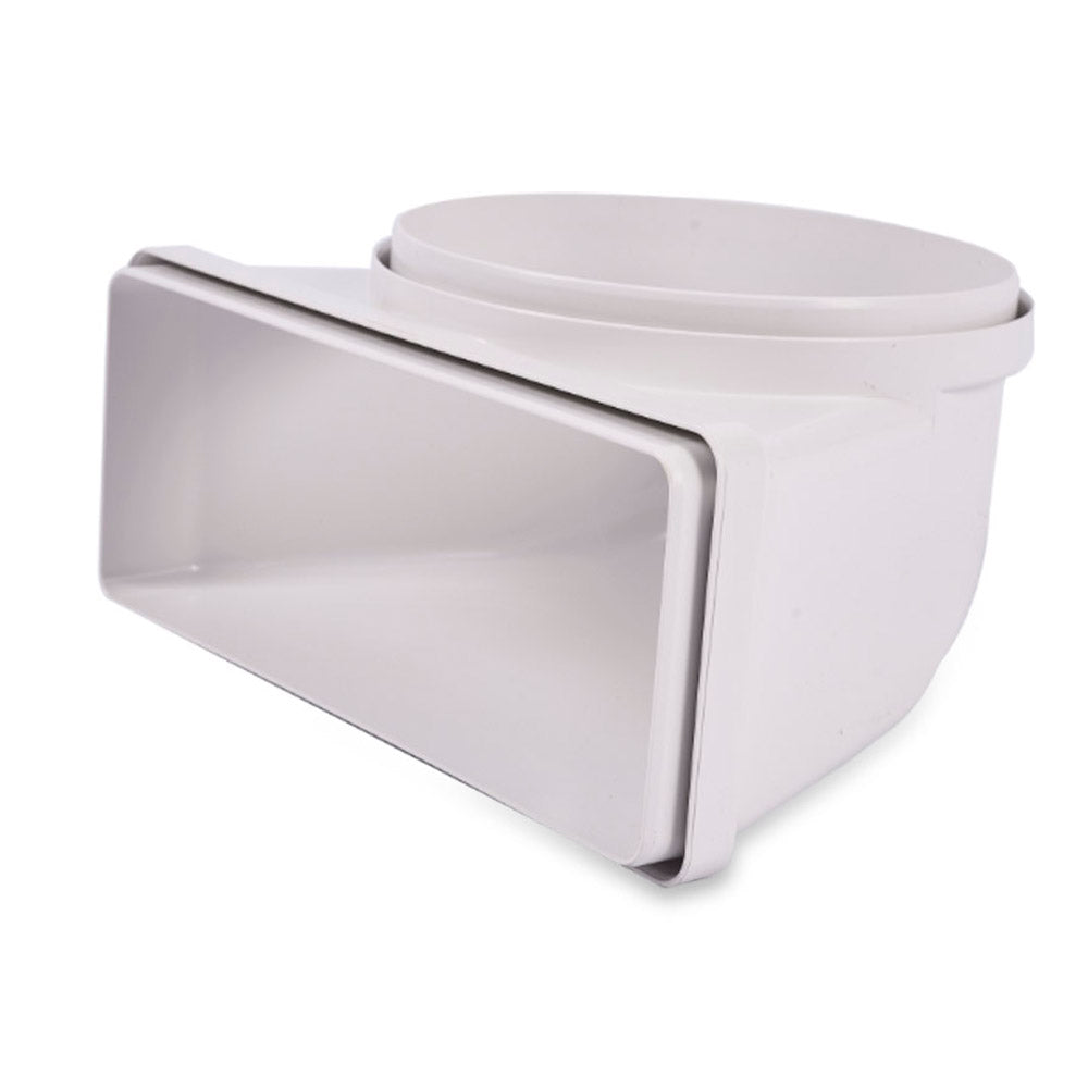 100mm Round to Flat 150mm x 70mm Vertical 90° Elbow