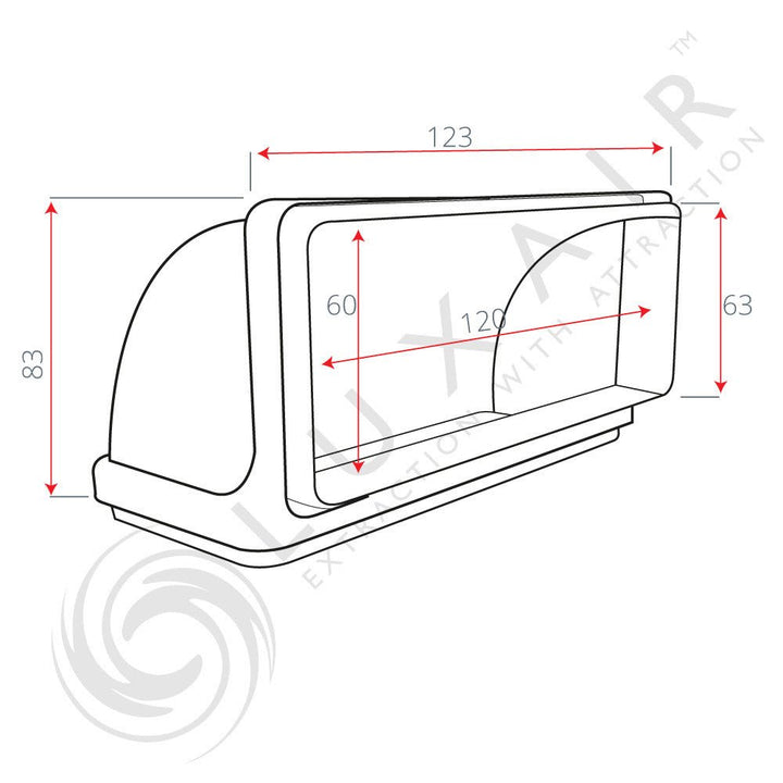 100mm x 60mm 90° Vertical Ducting Connector Elbow - Luxair Cooker Hoods Limited