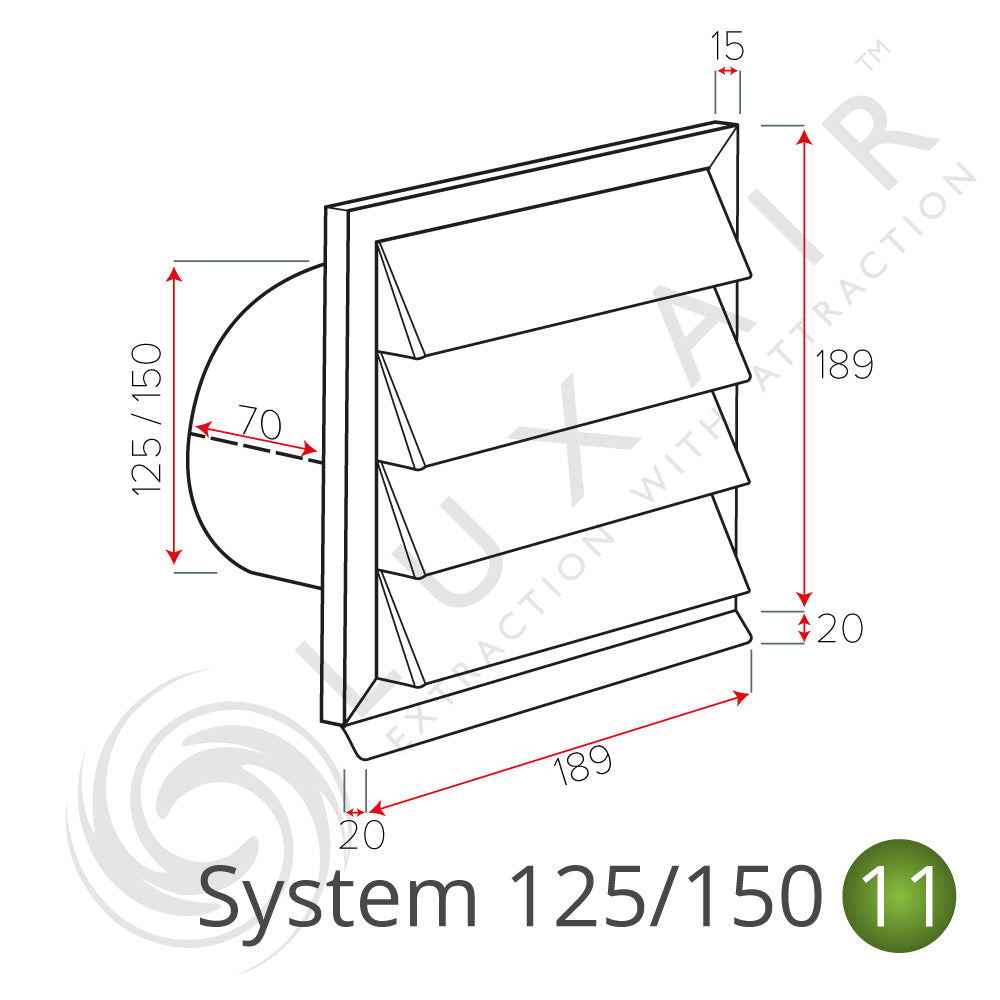 Louvred External Wall Vents - Various Colours