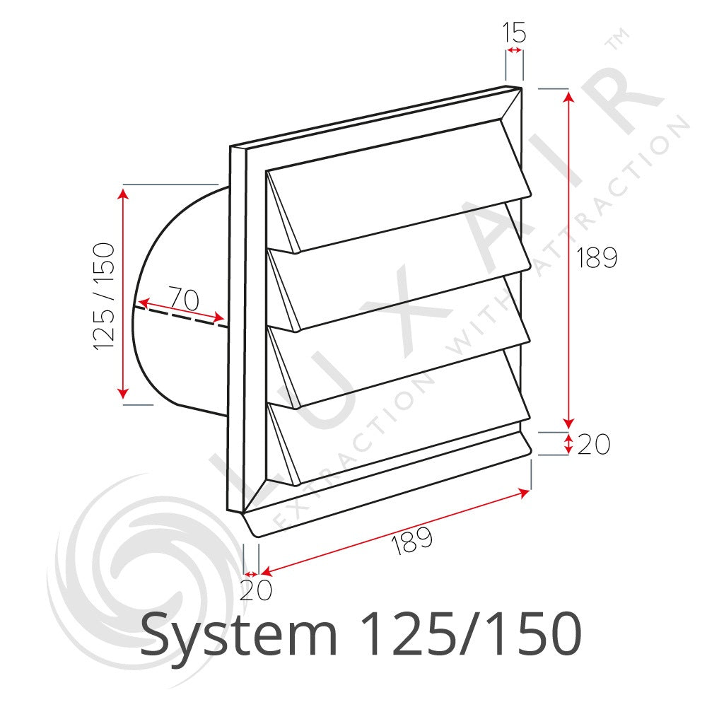Louvred External Wall Vents - Various Colours