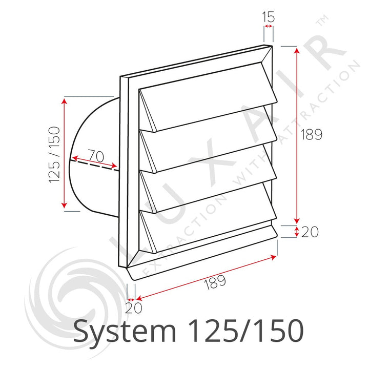 Louvred External Wall Vents - Various Colours