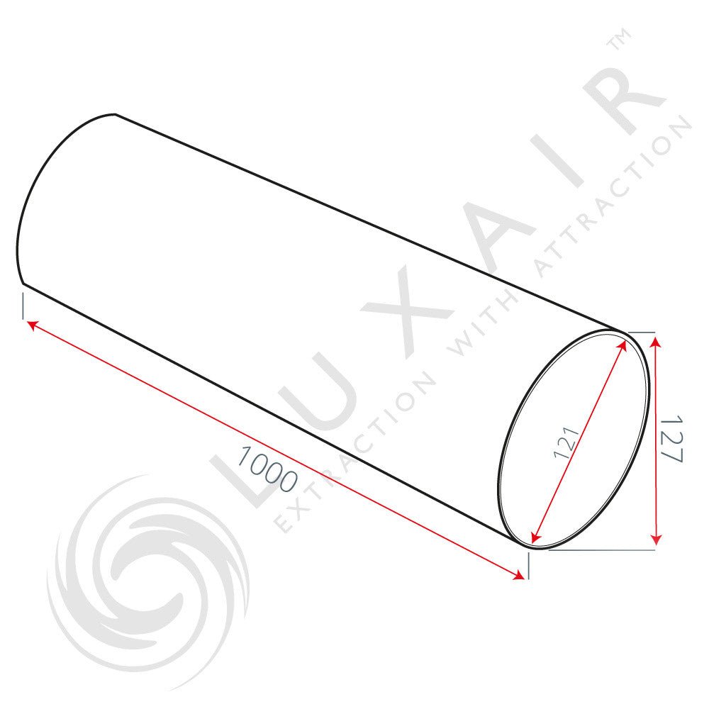 125mm (5") Round Ducting Pipe 1 Metre - Luxair Cooker Hoods Limited
