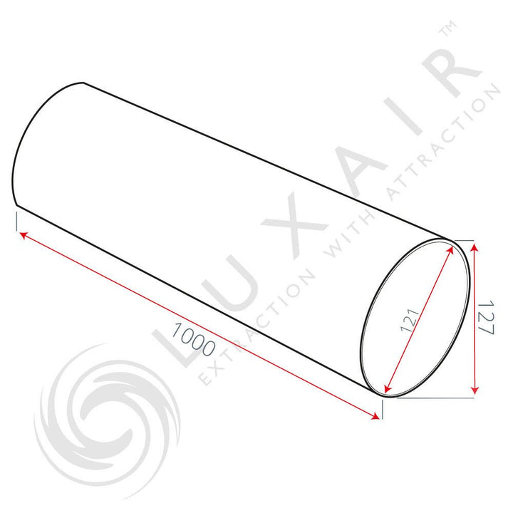 125mm (5") Round Ducting Pipe 1 Metre - Luxair Cooker Hoods Limited