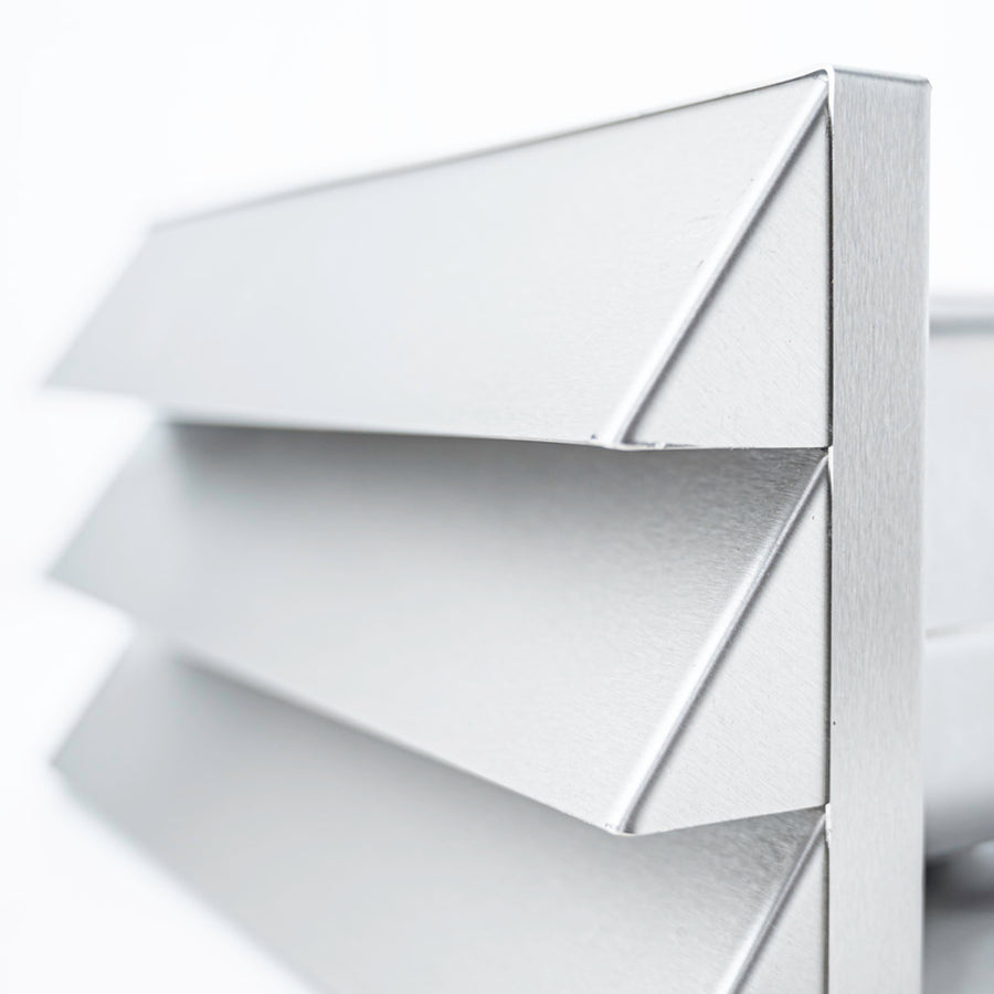 Stainless Steel Vented Outside Wall Grille 220mm x 90mm