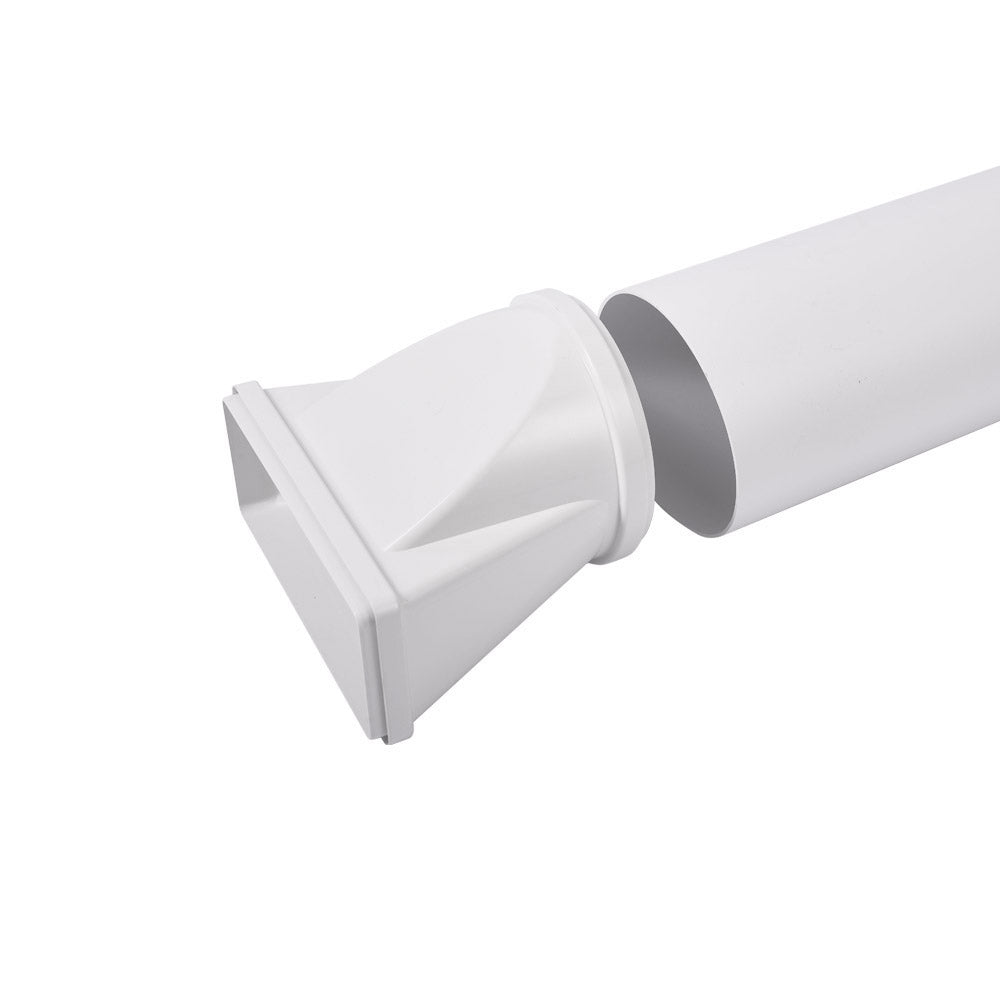 100mm Round To Flat Rectangular Horizontal Connector - Luxair Cooker Hoods Limited