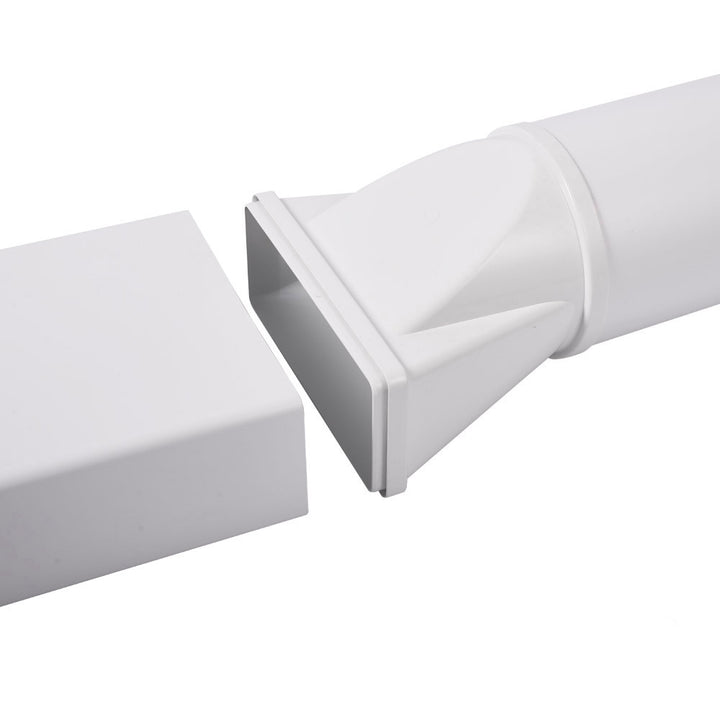 100mm Round To Flat Rectangular Horizontal Connector - Luxair Cooker Hoods Limited
