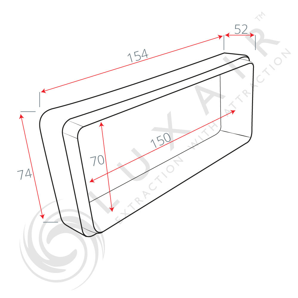 125mm (5") Rectangular Flat Pipe Connector