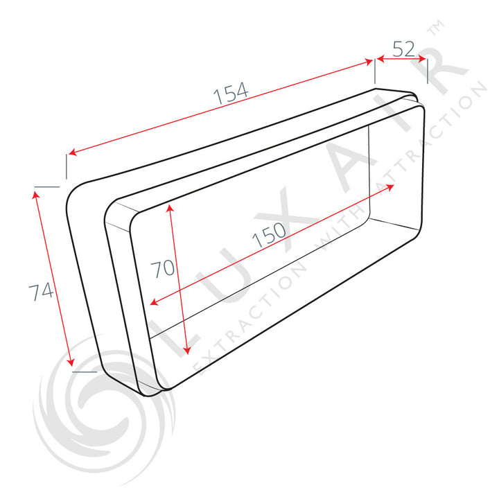 125mm (5") Rectangular Flat Pipe Connector