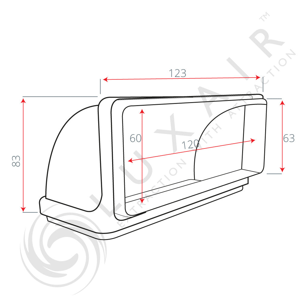 150mm x 70mm (5") 90° Vertical Ducting Bend Elbow