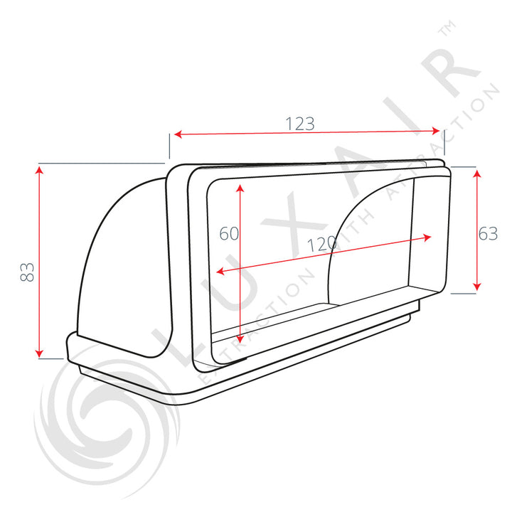 150mm x 70mm (5") 90° Vertical Ducting Bend Elbow