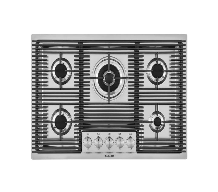 5 burner gas hob with wok burner flush pan grills