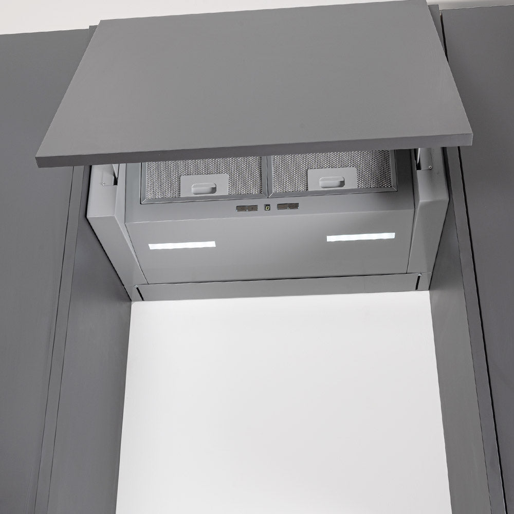 60cm Integrated Cooker Hood Close Up Within A Bespoke Housing