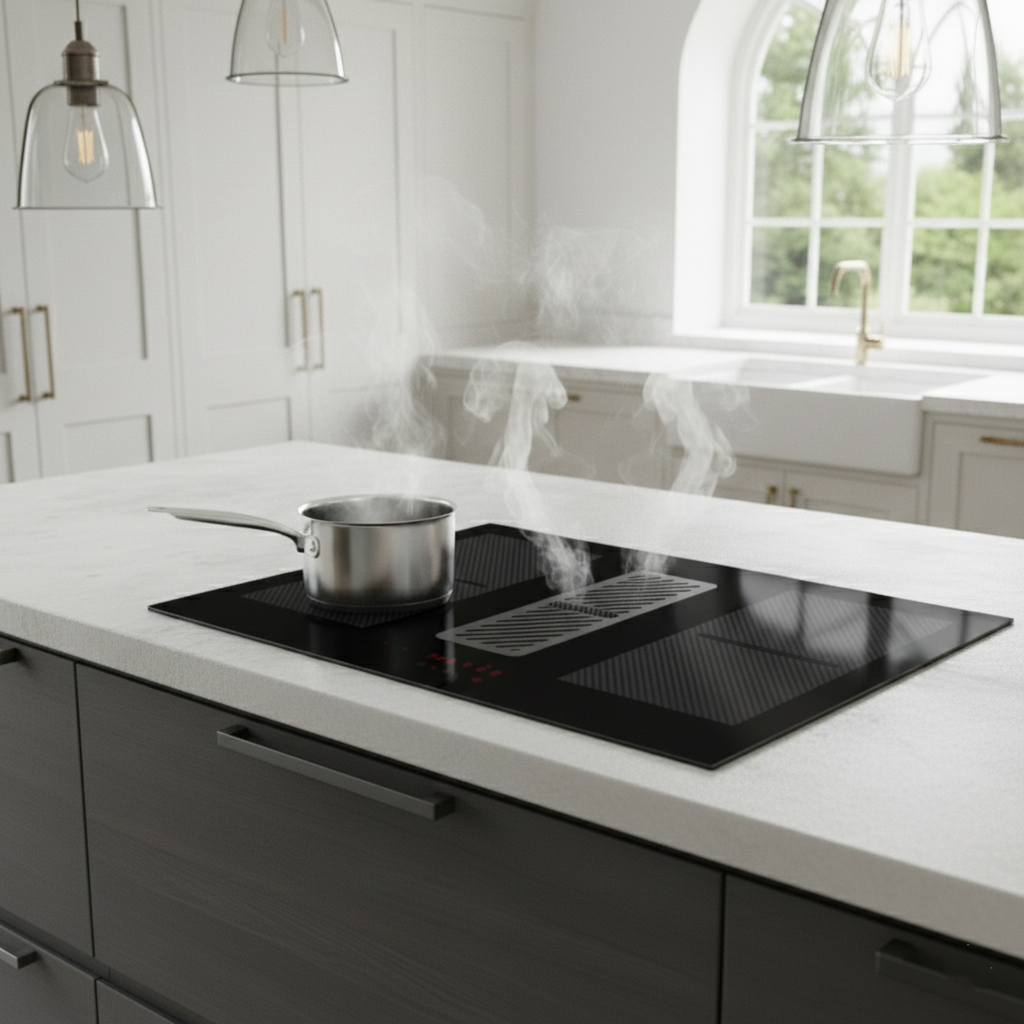 Arcus - 78cm Vented Induction Hob With Built In Extractor