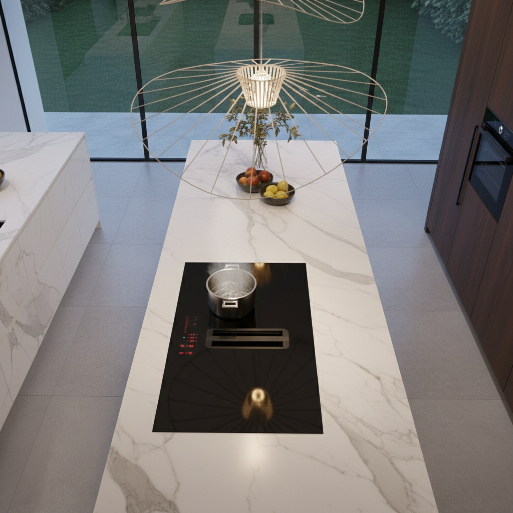 Arcus - 83cm Vented Induction Hob With Built In Extractor