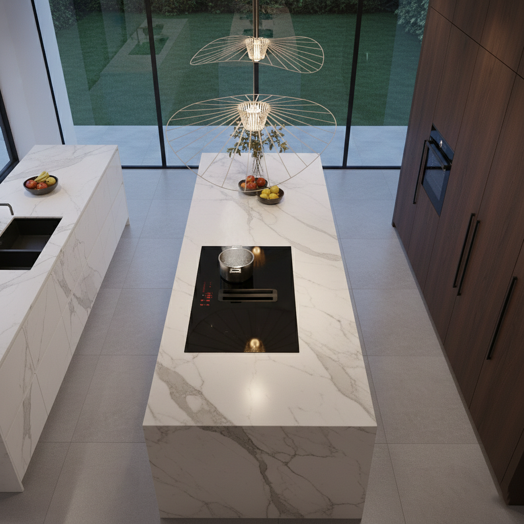 Arcus - 83cm Vented Induction Hob With Built In Extractor