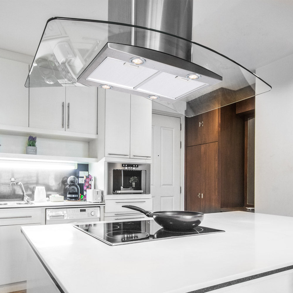 Curved Glass - Island Cooker Hood - Options