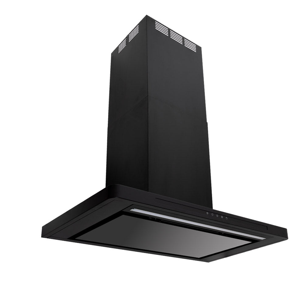 Linea - Designer Black Glass Door Wall Hood - Options