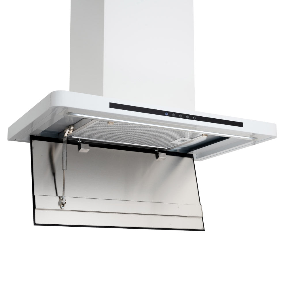 Linea - Designer Black Glass Door Wall Hood - Options