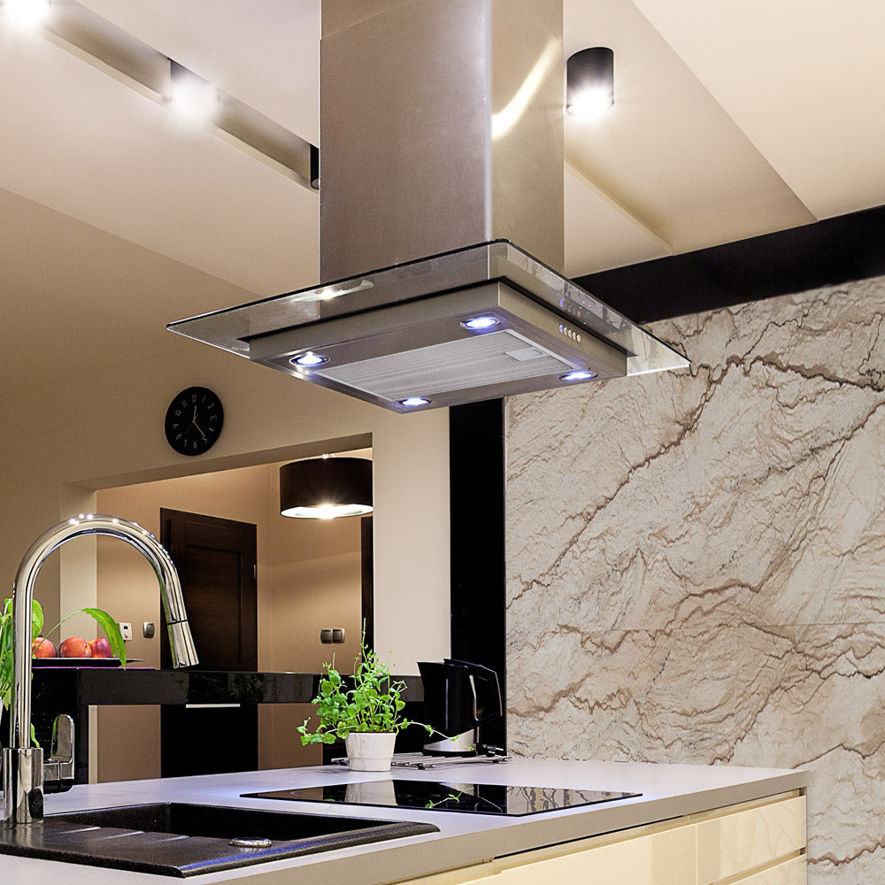 Flat Glass - Island Cooker Hood - Options