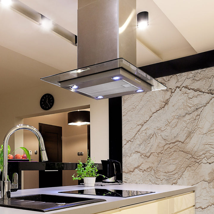 Flat Glass - Island Cooker Hood - Options