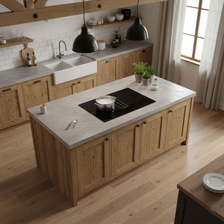 Arcus - Piano cottura a induzione ventilato con cappa integrata