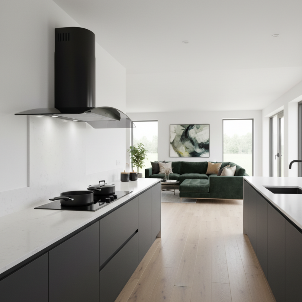 Curved Glass Wall Hood - Options