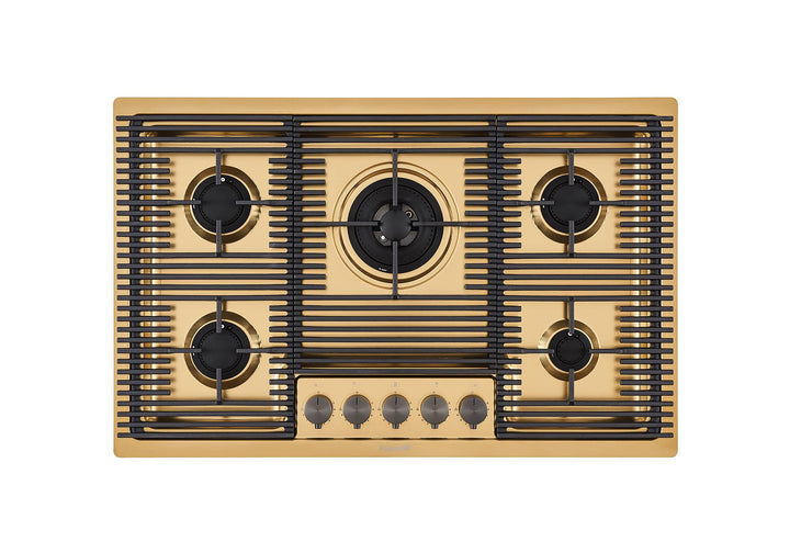 Gold gas hob with 5 burners powerful wok burner 80cm