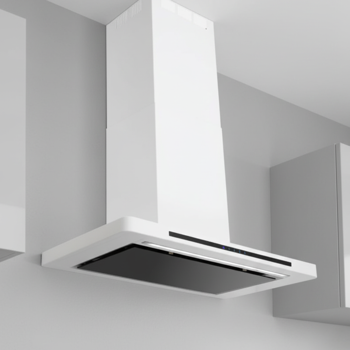 Linea - Designer Black Glass Door Wall Hood - Options