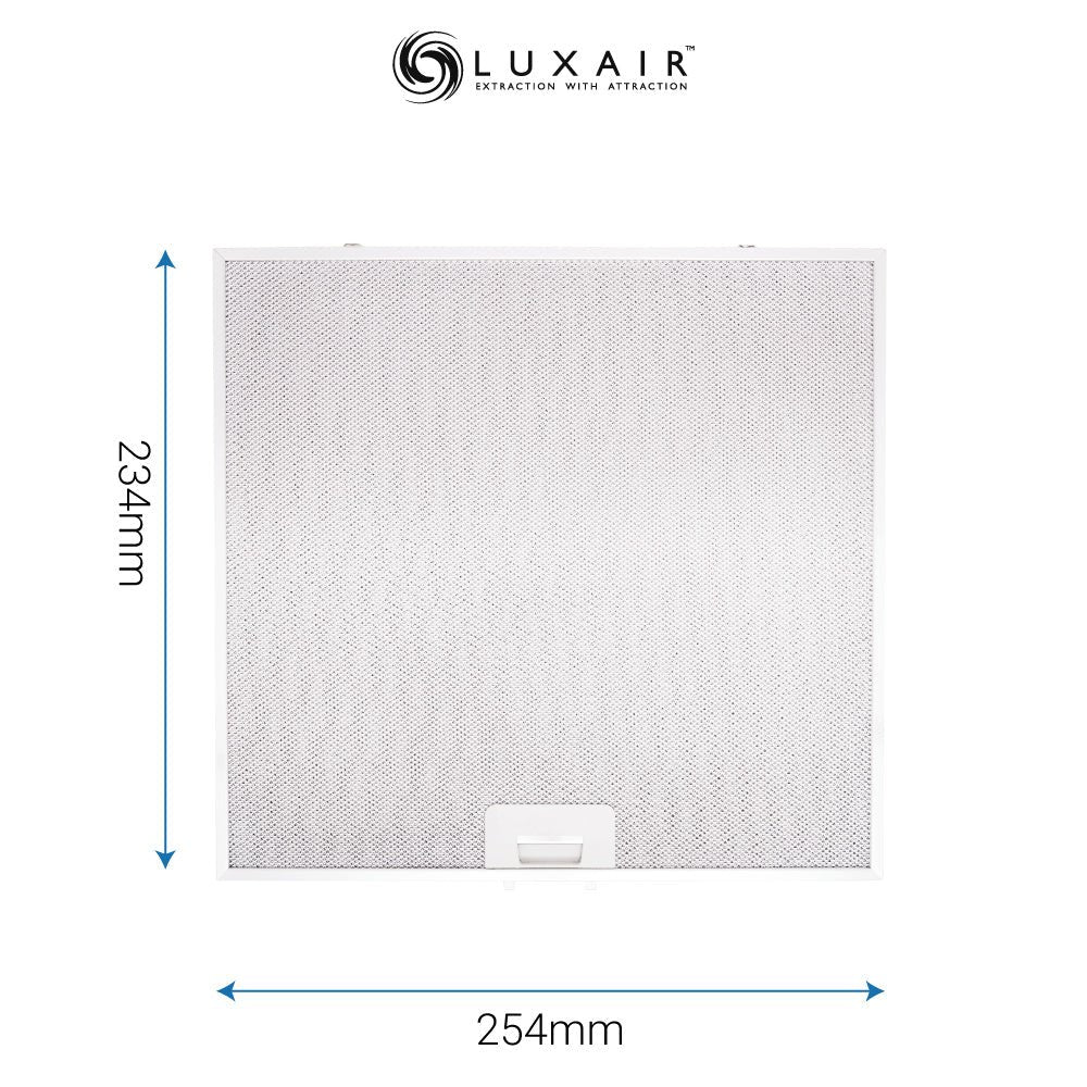 Metal Grease Filter 234mm x 254mm - Luxair Cooker Hoods Limited