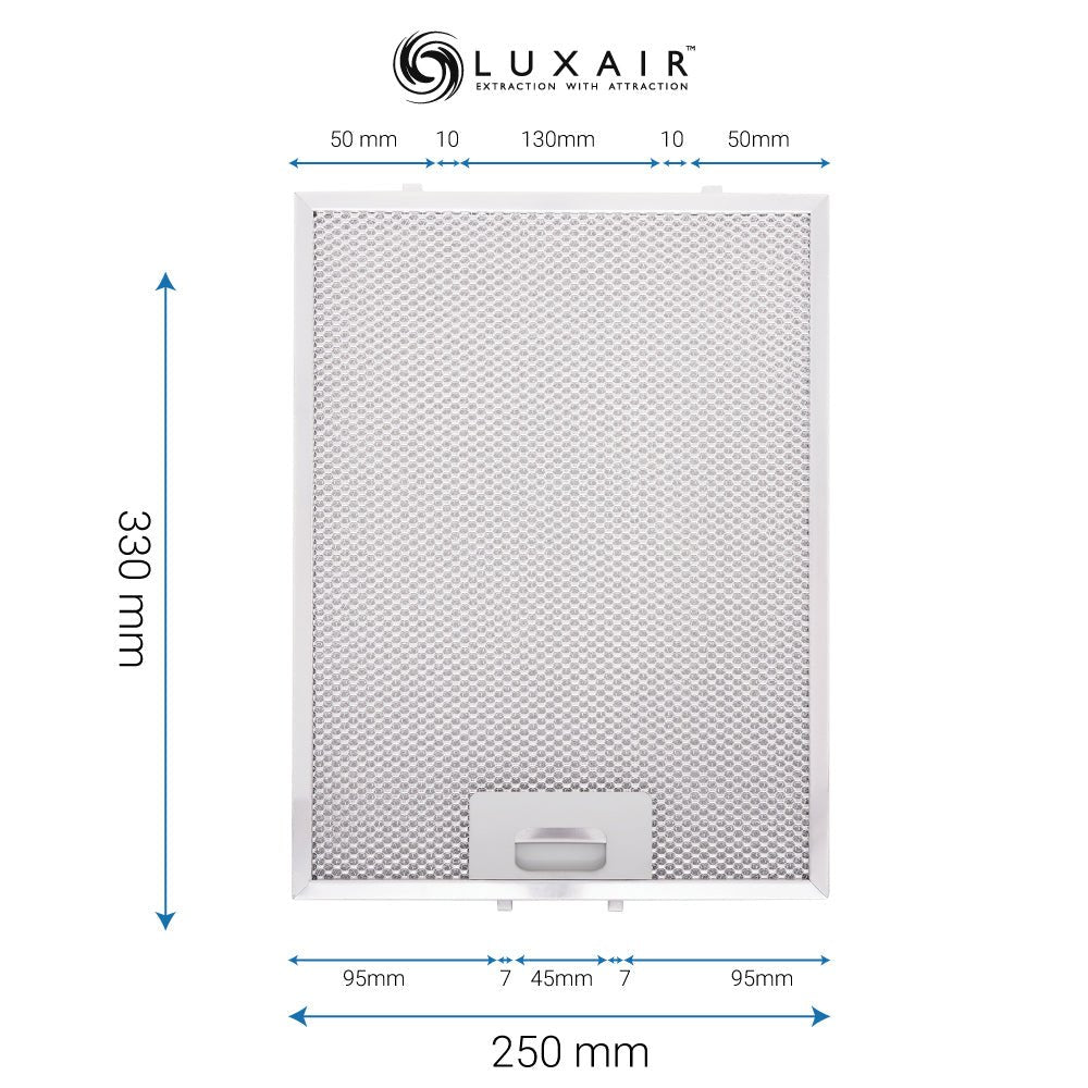 Metal Grease Filter 250mm x 330mm - Luxair Cooker Hoods Limited