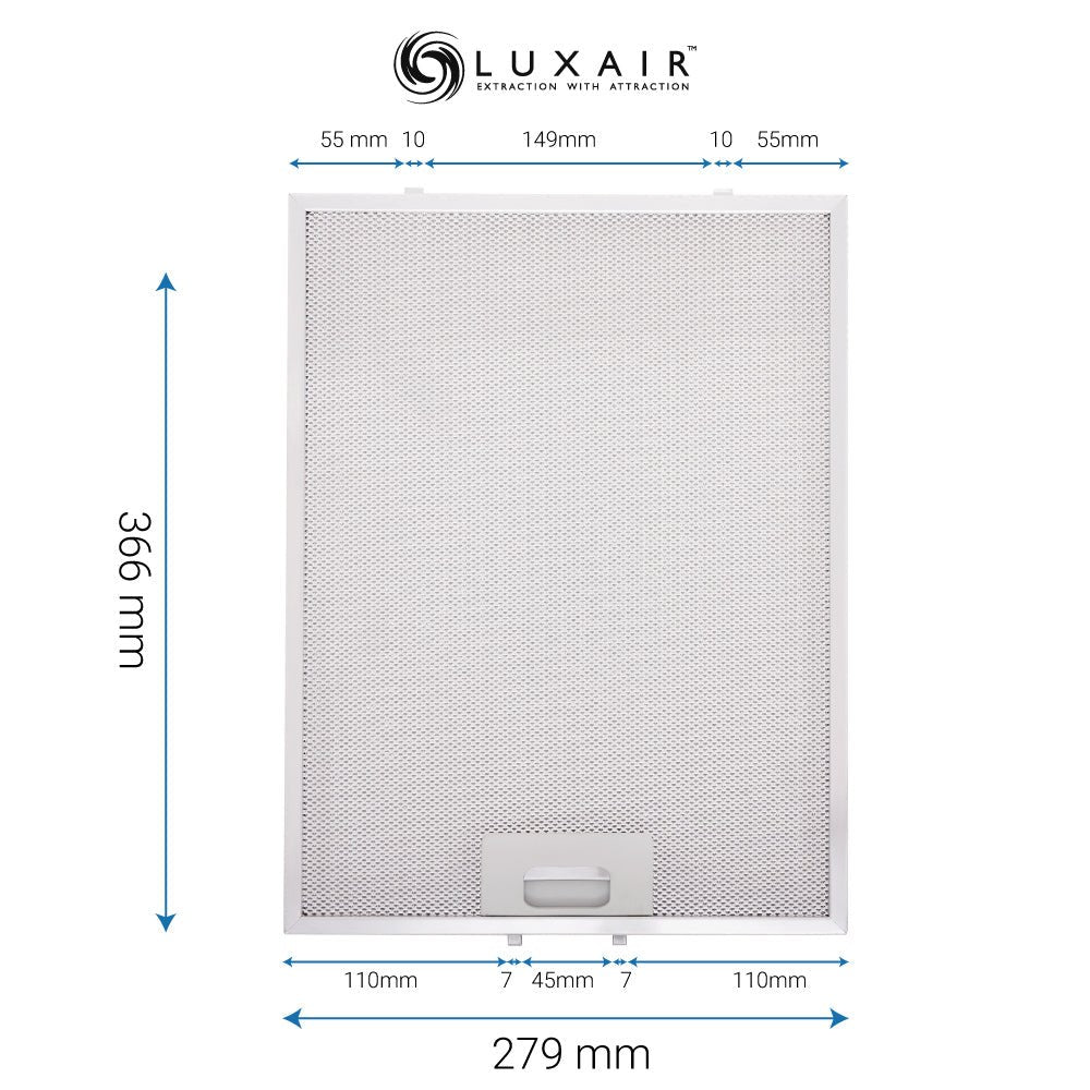 Metal Grease Filter 279mm x 366mm - Luxair Cooker Hoods Limited