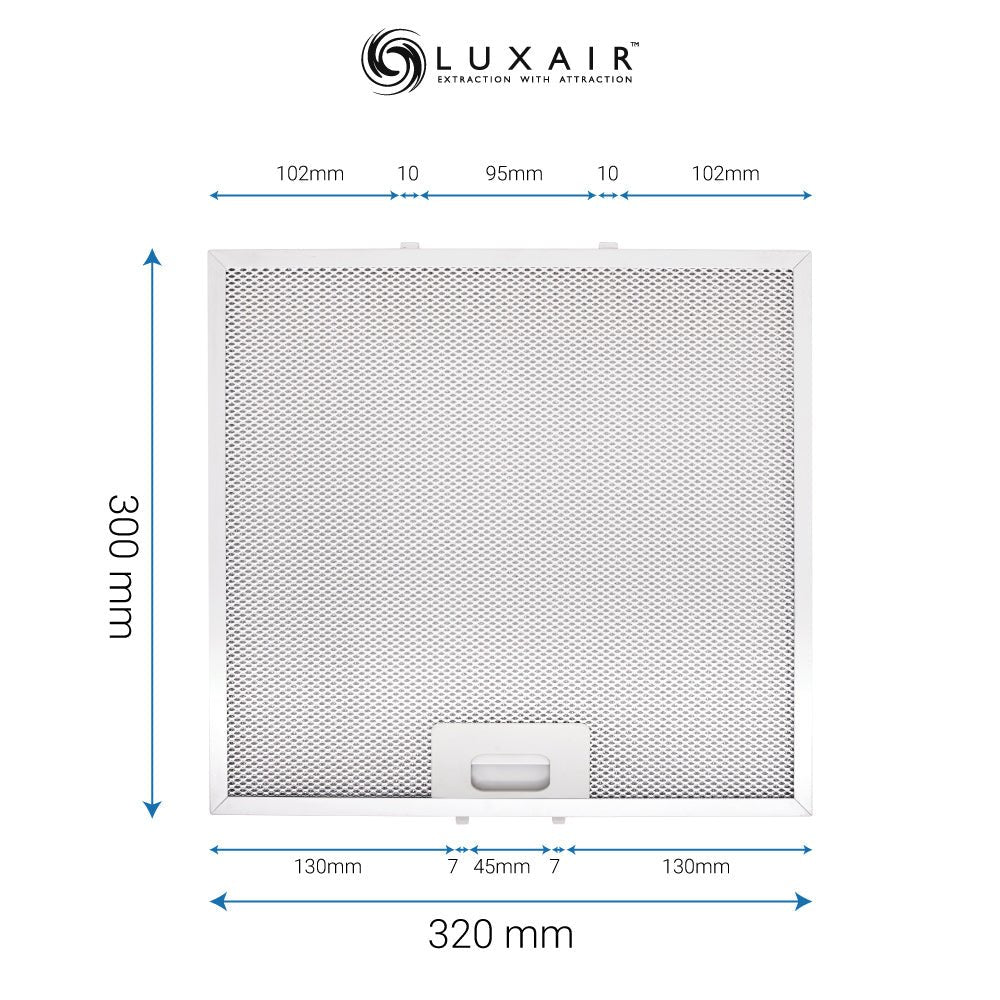 Metal Grease Filter 300mm x 320mm - Luxair Cooker Hoods Limited
