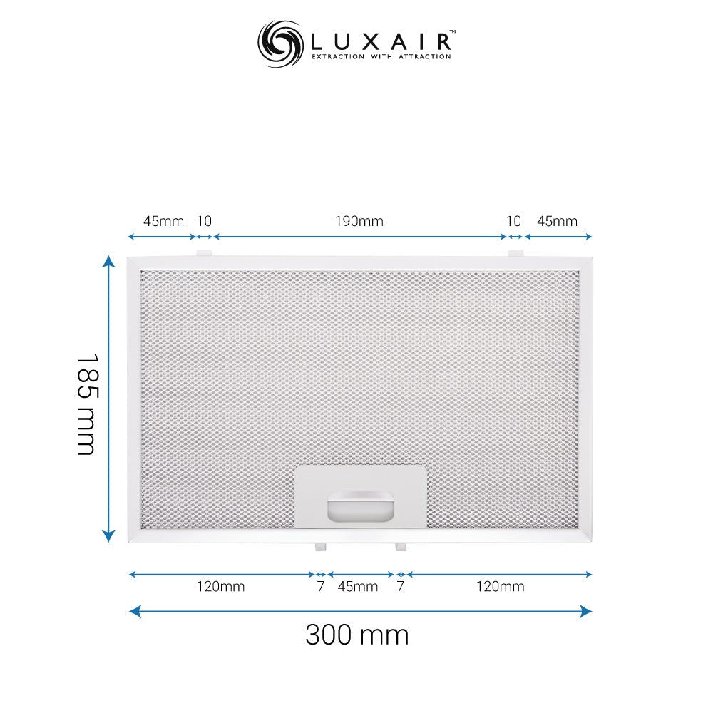 Metal Grease Filter 300mm x 185mm - Luxair Cooker Hoods Limited