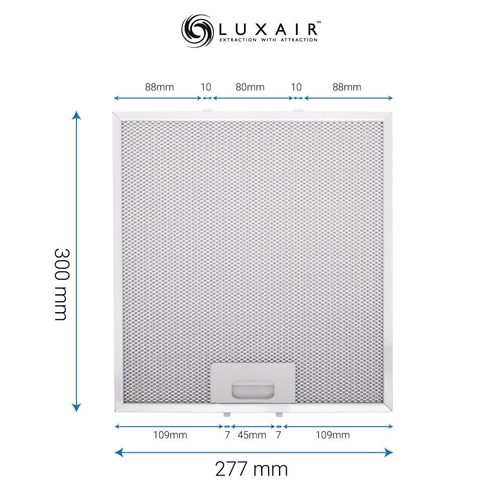 Metal Grease Filter 300mm x 277mm - Luxair Cooker Hoods Limited