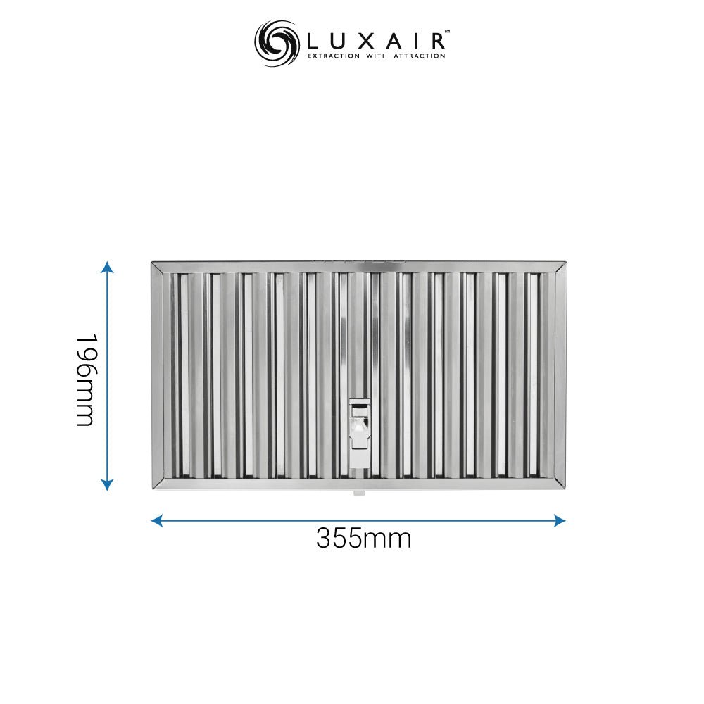 Metal Grease Filter 355mm x 196mm Baffle Filter - Luxair Cooker Hoods Limited