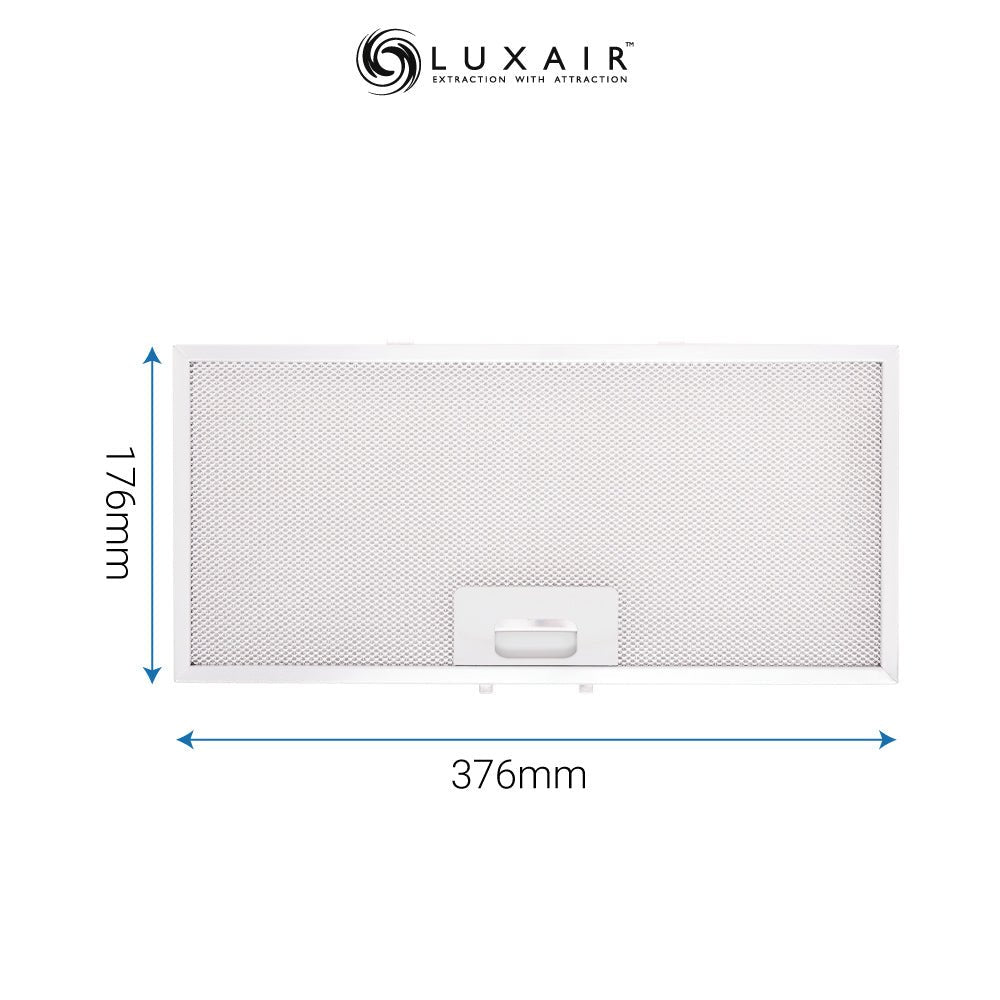 Metal Grease Filter 376mm x 176mm - Luxair Cooker Hoods Limited