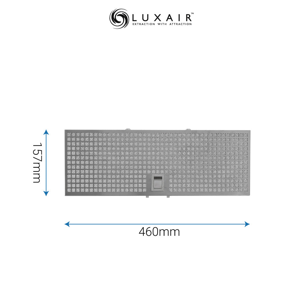 Metal Grease Filter 460mm x 157mm - Luxair Cooker Hoods Limited