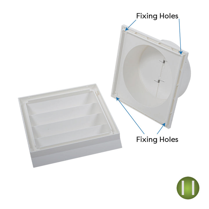 Louvred External Wall Vents - Various Colours