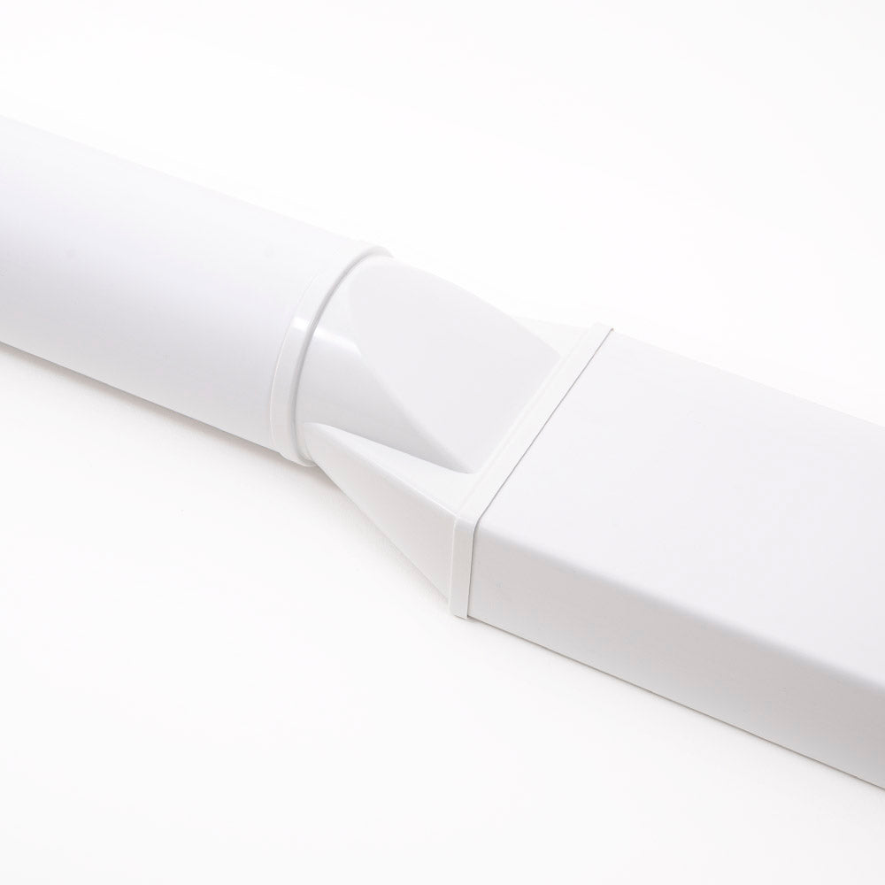 150mm (6")  Round To Flat 220mm x 90mm Horizontal Connector