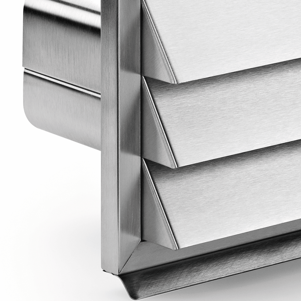 Stainless Steel Vented Outside Wall Grille 220mm x 90mm - Luxair Cooker Hoods Limited